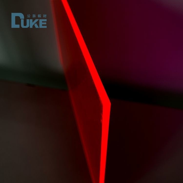 Kháng tia cực tím Fluorescent Transparent Đỏ / Hồng Cast Acrylic Perspex Sheet Cho Quảng cáo