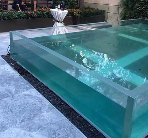 Ống cao chất lượng tùy chỉnh kích thước ngoài trời Infinity Pool Acrylic Pool Wall cho nhà và sử dụng thương mại