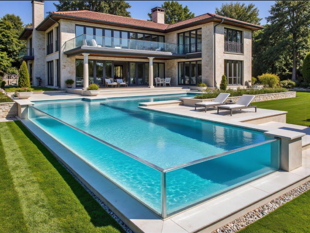 Ống cao chất lượng tùy chỉnh kích thước ngoài trời Infinity Pool Acrylic Pool Wall cho nhà và sử dụng thương mại